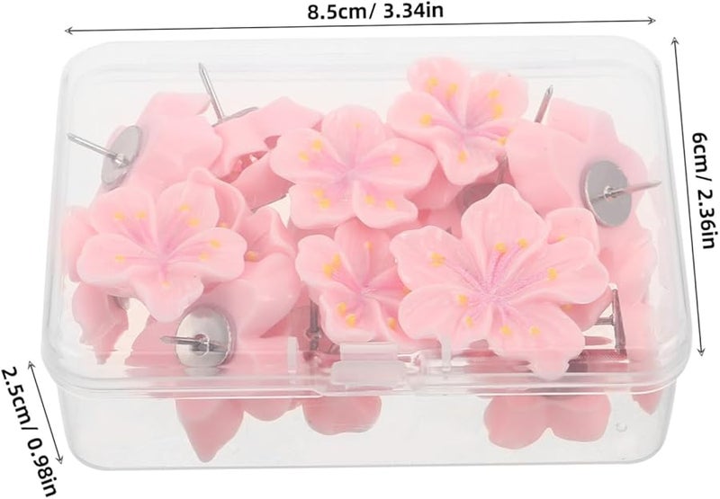 Floral Resin Push Pins 20pcs Cute Wall Decorative Tacks for Bulletin Board Office Decor - Image 2